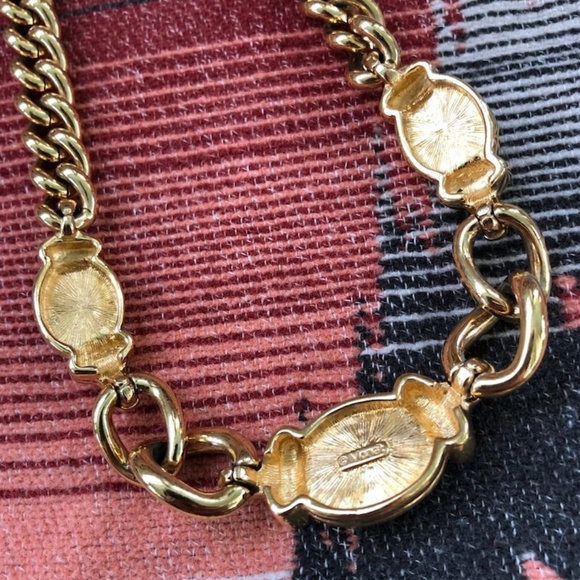 VTG 1980s Chunky Curb Chain Necklace Signed Monet Adjust to 17 inch - Picture 6 of 9